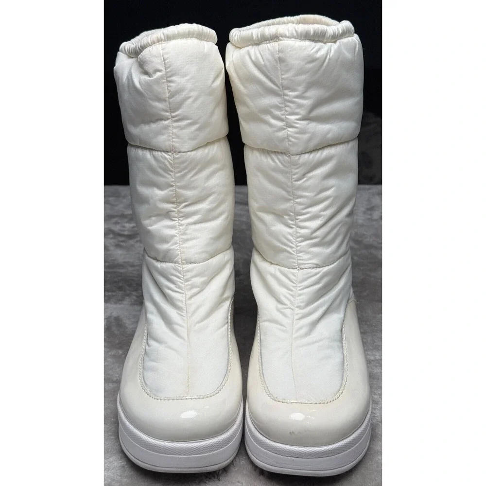 Cole Haan Alexa Ivory Leather White Puffy Waterproof Boots NikeAir Womens 8.5